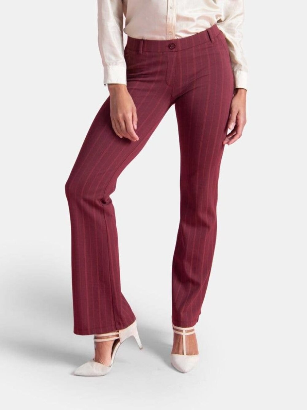 New Betabrand Sherry Star Stripe Bootcut Classic Dress Pant Yoga Pants Medium